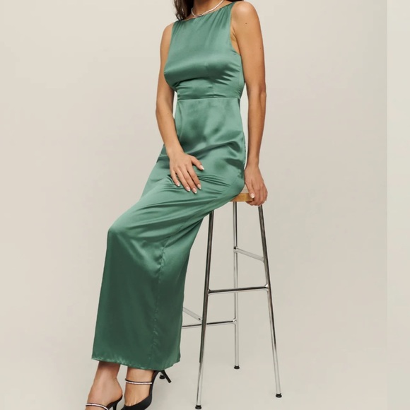 REFORMATION ZYA SILK DRESS 12 - Picture 4 of 13